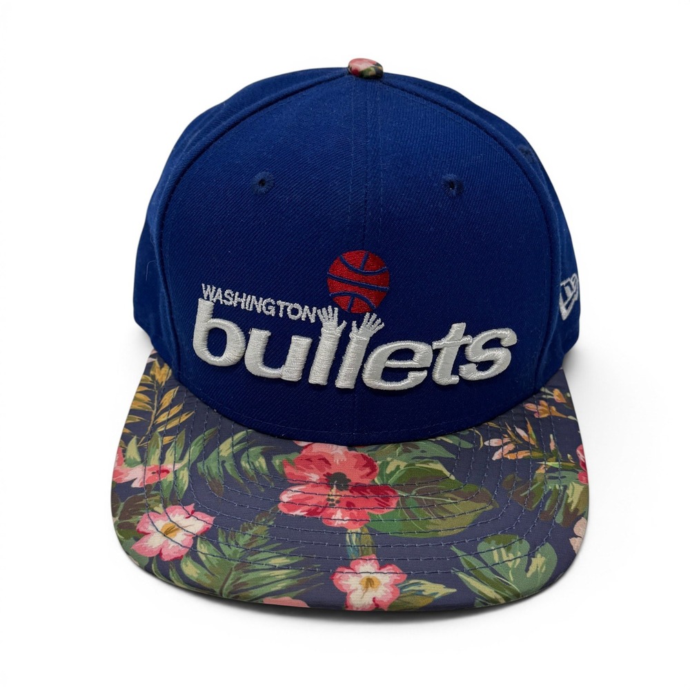 New Era 9FIFTY Washington Bullets Snapback Hat Blue Floral Hardwood Classics NBA